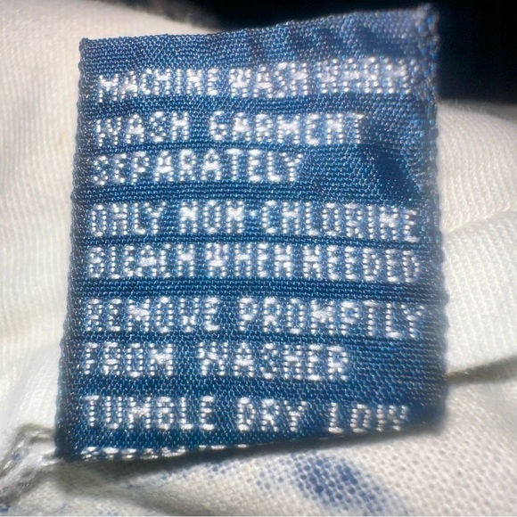 Vtg POLO Ralph Lauren Pants Mens 32 Blue / White Block Print Cotton - Picture 8 of 14